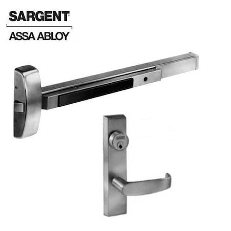 Sargent 80 Series Exit Device Mechanical Key outside unlocks/locks trim 36W ET Trim L Rose Satin Stainless S SRG-8813-ETL-32D